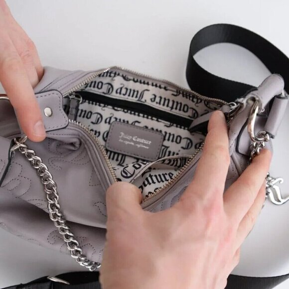 Vintage Juice Grey Crossbody Handbag Purse - Picture 12 of 13